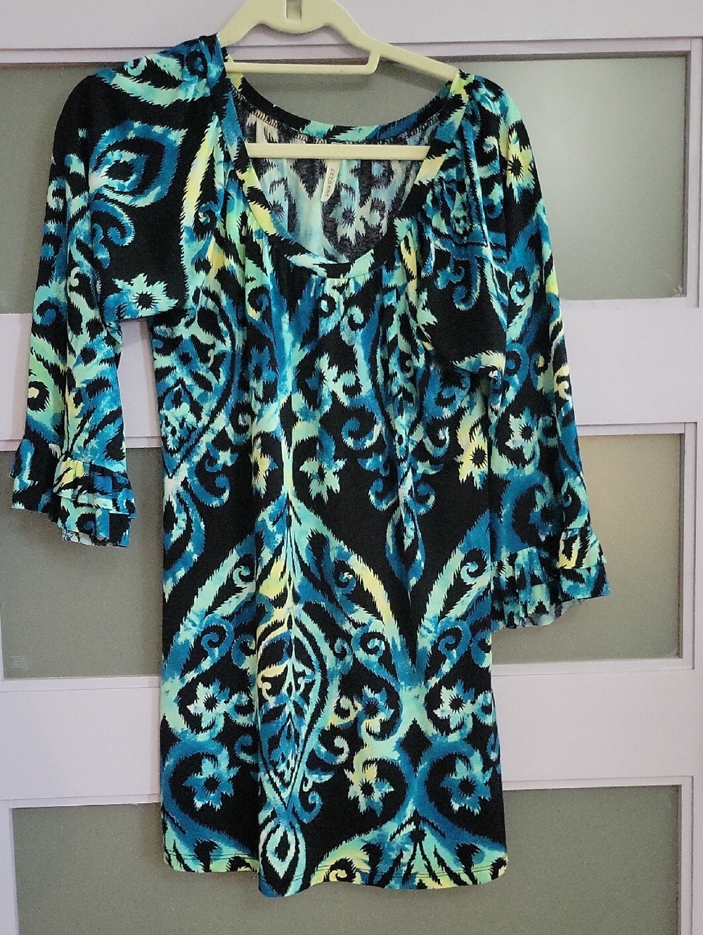 cezanne Blue Black Green Printed Tunic